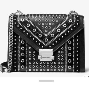 MICHAEL KORS Whitney Large Grommeted Leather Convertible Shoulder Bag